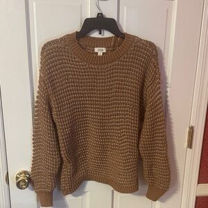 a.n.a Chunky Crewneck Sweater in Warm Brown